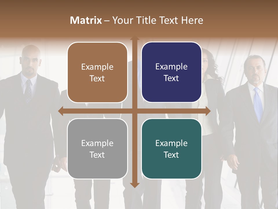 A Group Of Business People Standing In A Line PowerPoint Template