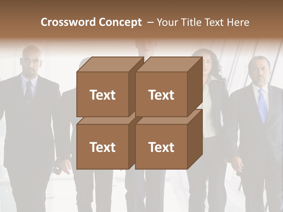 A Group Of Business People Standing In A Line PowerPoint Template