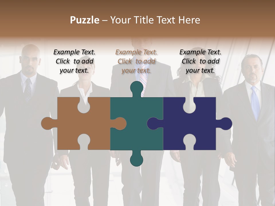 A Group Of Business People Standing In A Line PowerPoint Template