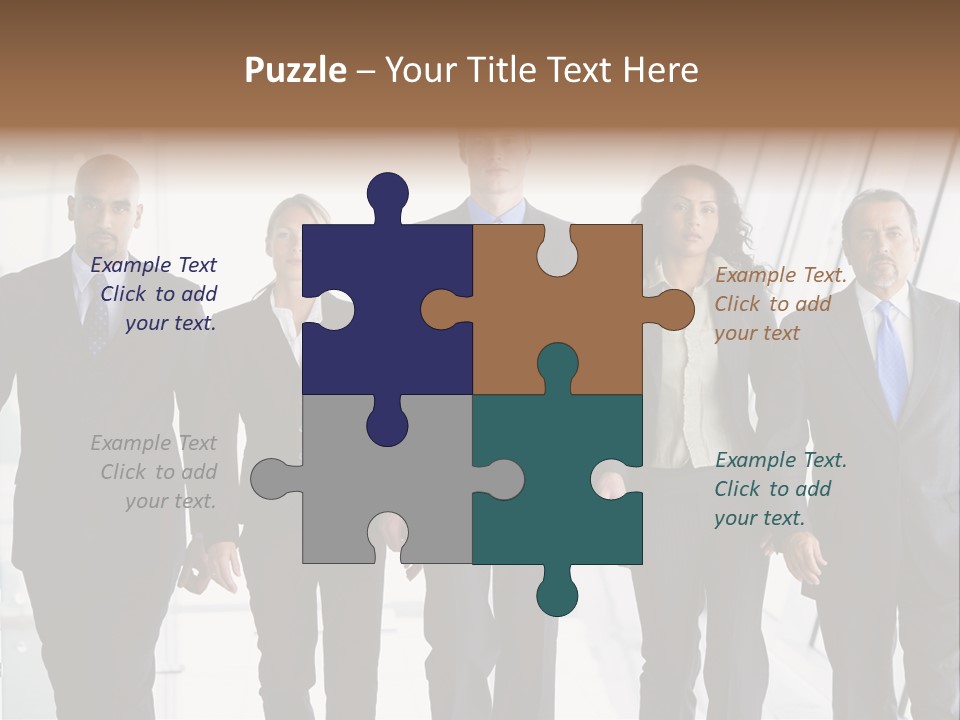 A Group Of Business People Standing In A Line PowerPoint Template