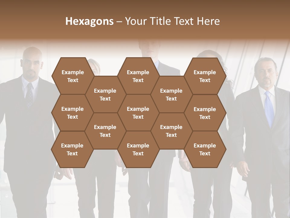 A Group Of Business People Standing In A Line PowerPoint Template