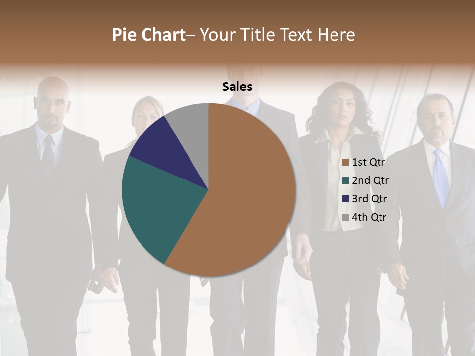 A Group Of Business People Standing In A Line PowerPoint Template