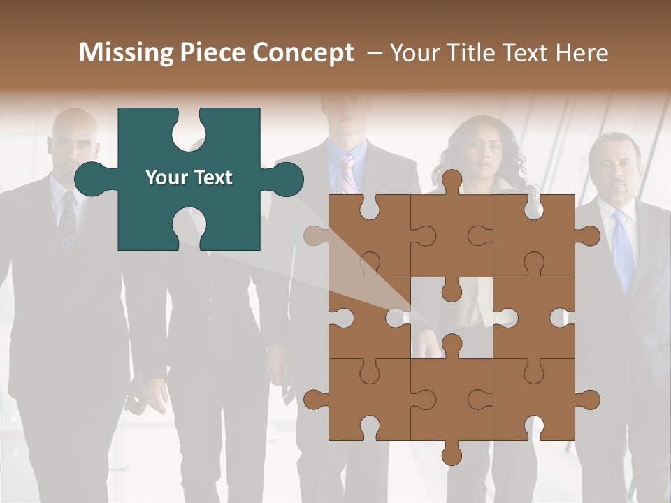 A Group Of Business People Standing In A Line PowerPoint Template