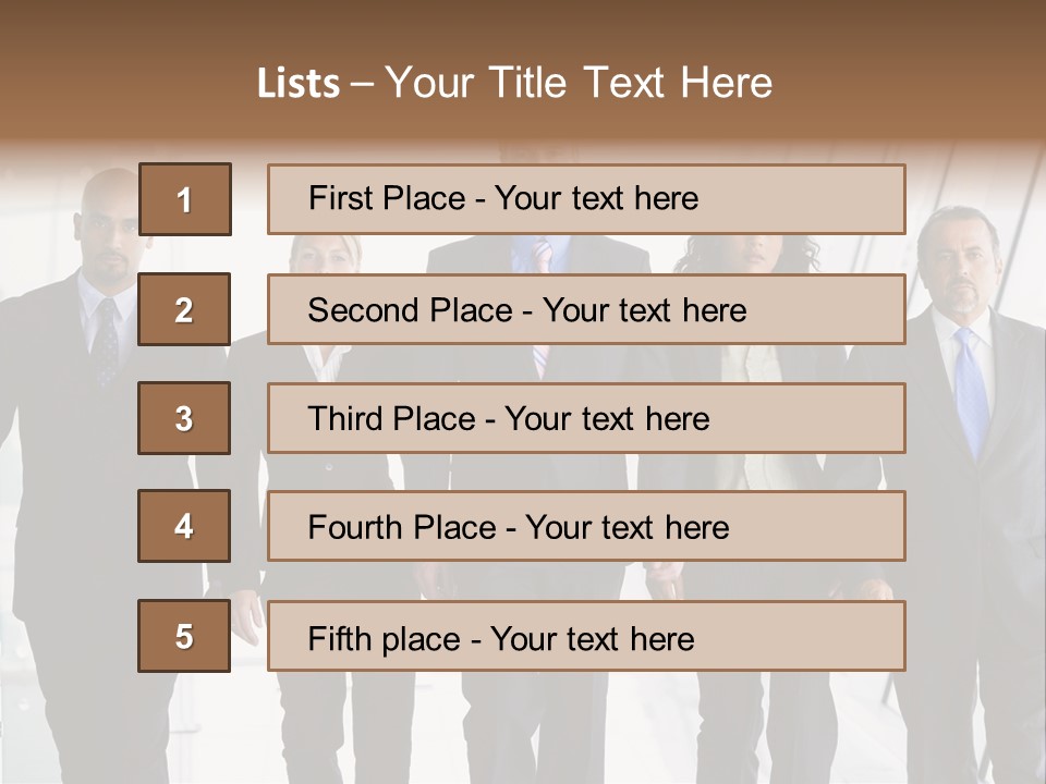 A Group Of Business People Standing In A Line PowerPoint Template