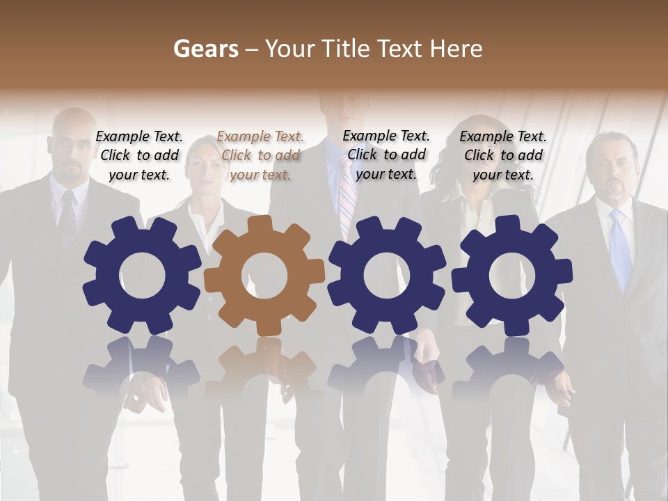 A Group Of Business People Standing In A Line PowerPoint Template