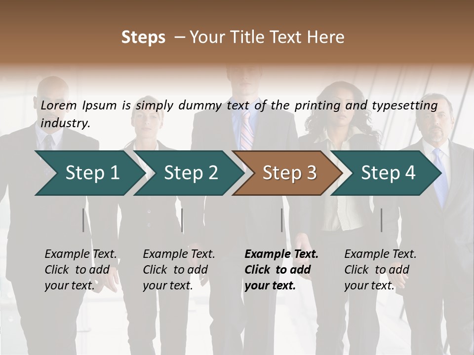 A Group Of Business People Standing In A Line PowerPoint Template