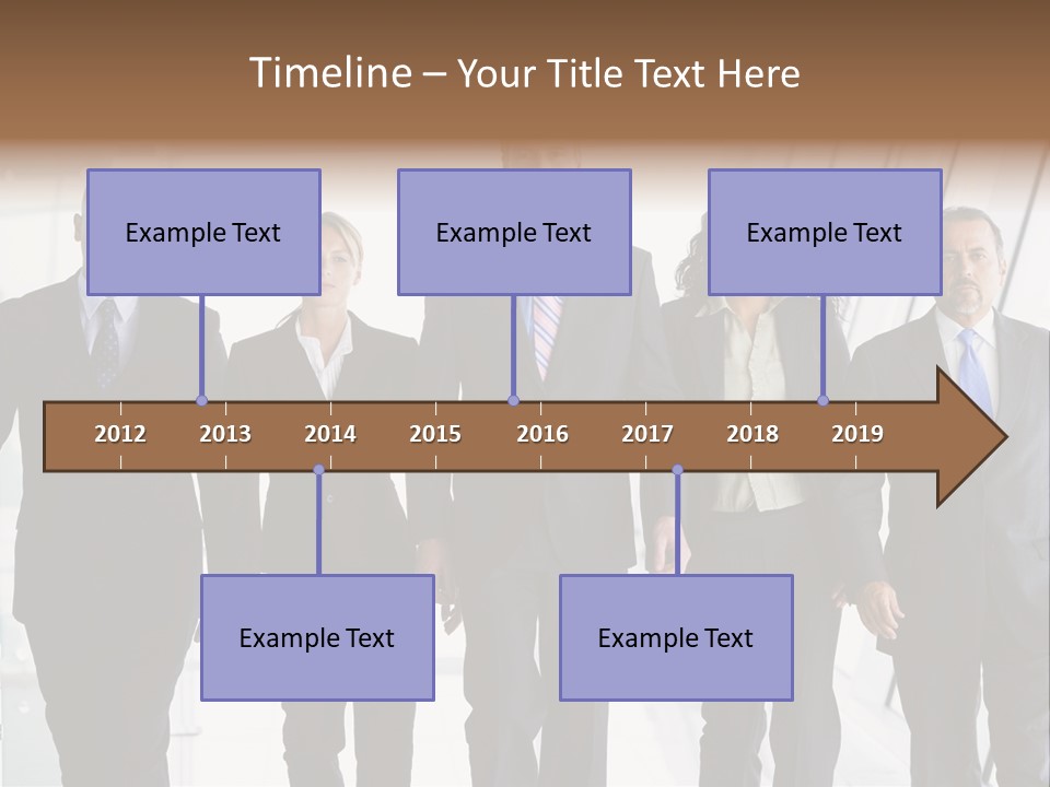 A Group Of Business People Standing In A Line PowerPoint Template