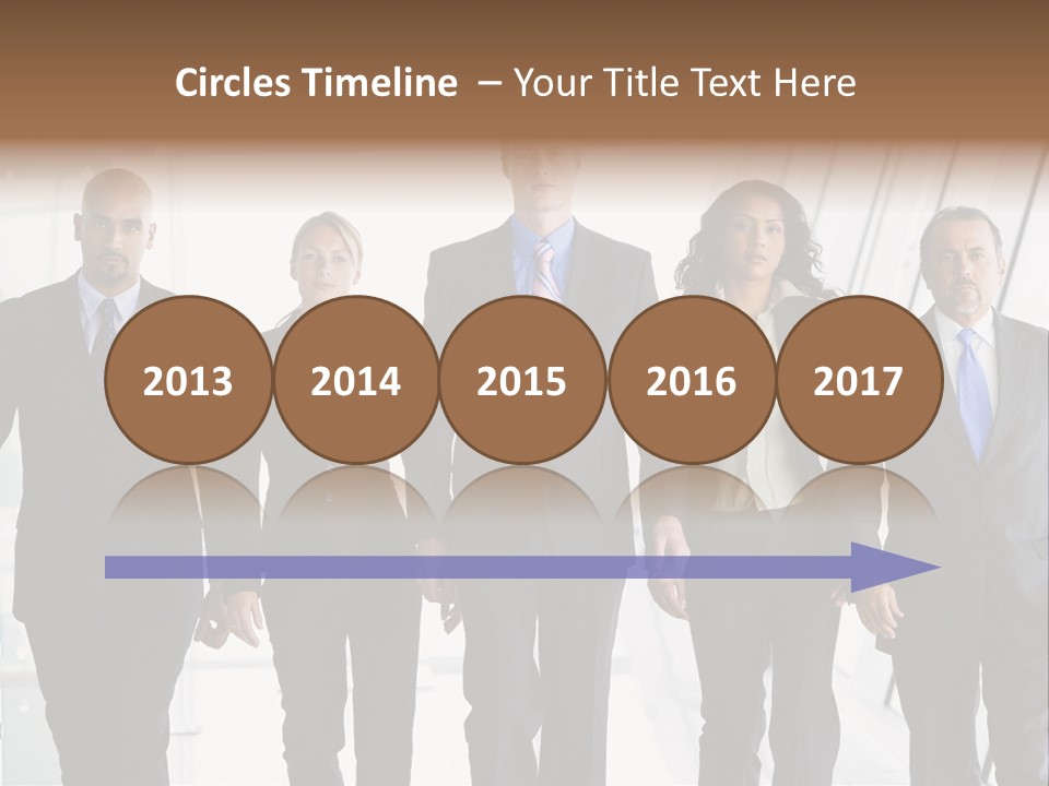 A Group Of Business People Standing In A Line PowerPoint Template