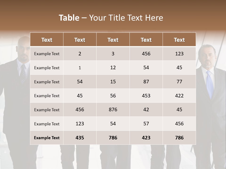 A Group Of Business People Standing In A Line PowerPoint Template