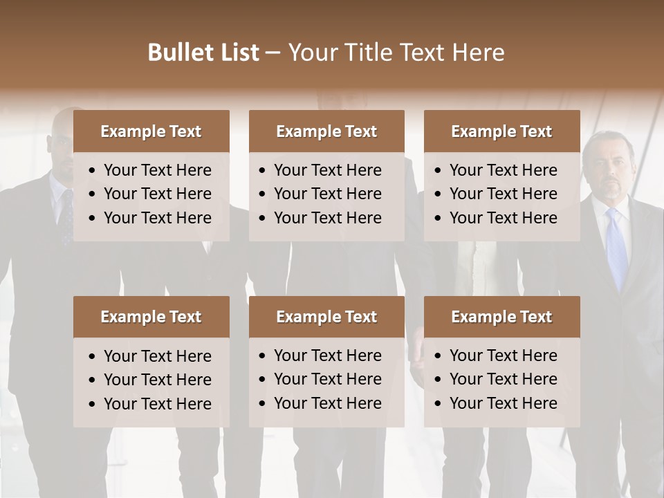 A Group Of Business People Standing In A Line PowerPoint Template