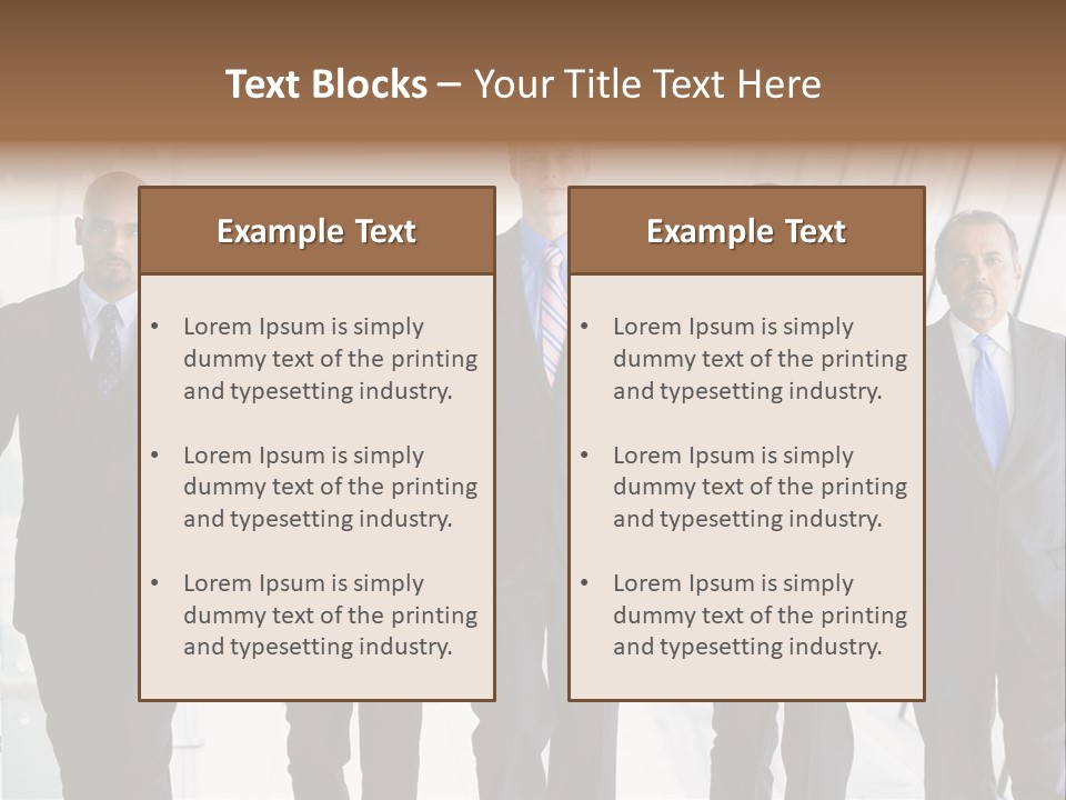 A Group Of Business People Standing In A Line PowerPoint Template
