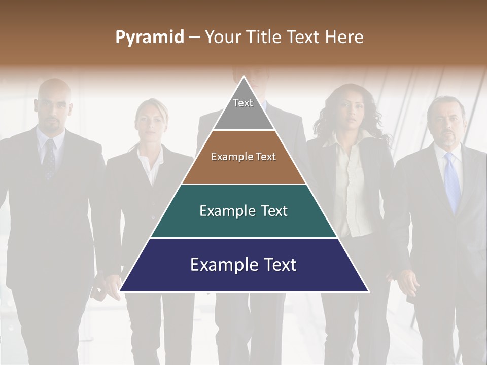 A Group Of Business People Standing In A Line PowerPoint Template