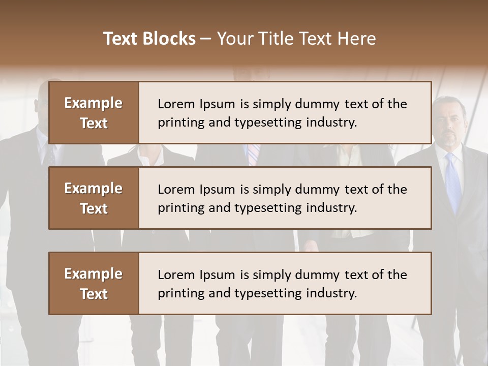 A Group Of Business People Standing In A Line PowerPoint Template