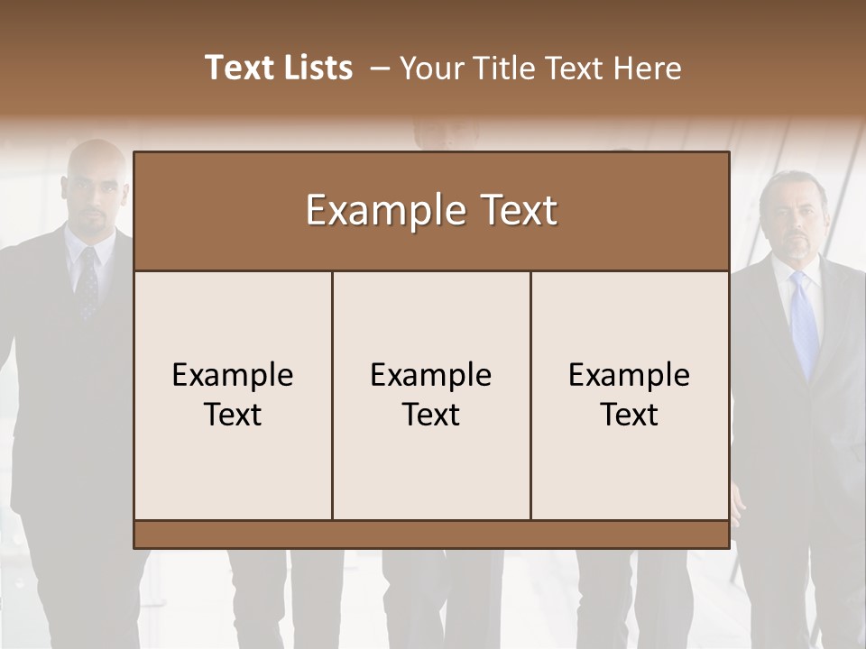 A Group Of Business People Standing In A Line PowerPoint Template