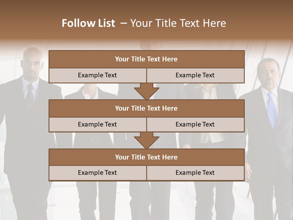 A Group Of Business People Standing In A Line PowerPoint Template
