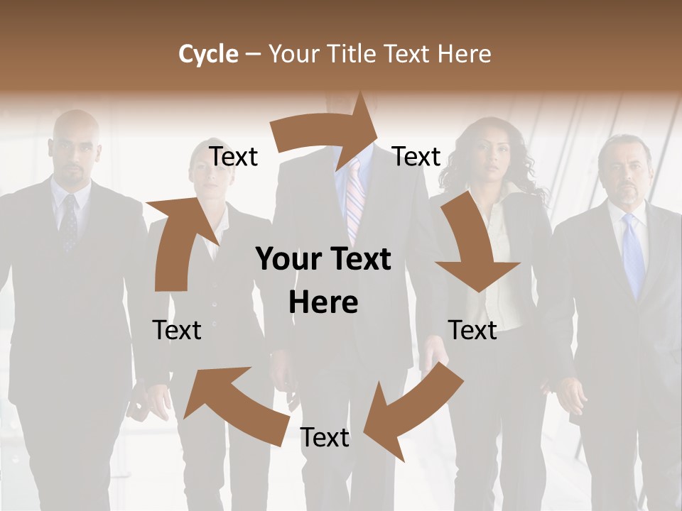 A Group Of Business People Standing In A Line PowerPoint Template