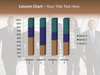 A Group Of Business People Standing In A Line PowerPoint Template