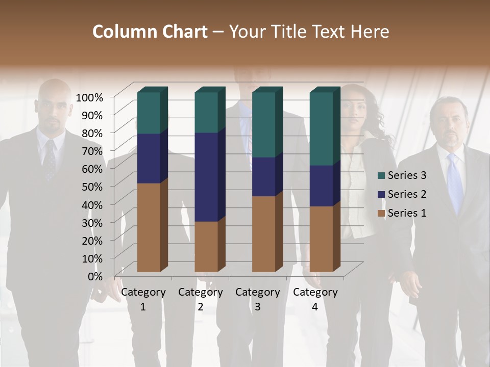 A Group Of Business People Standing In A Line PowerPoint Template