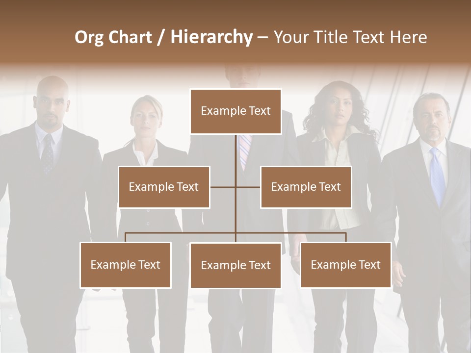 A Group Of Business People Standing In A Line PowerPoint Template