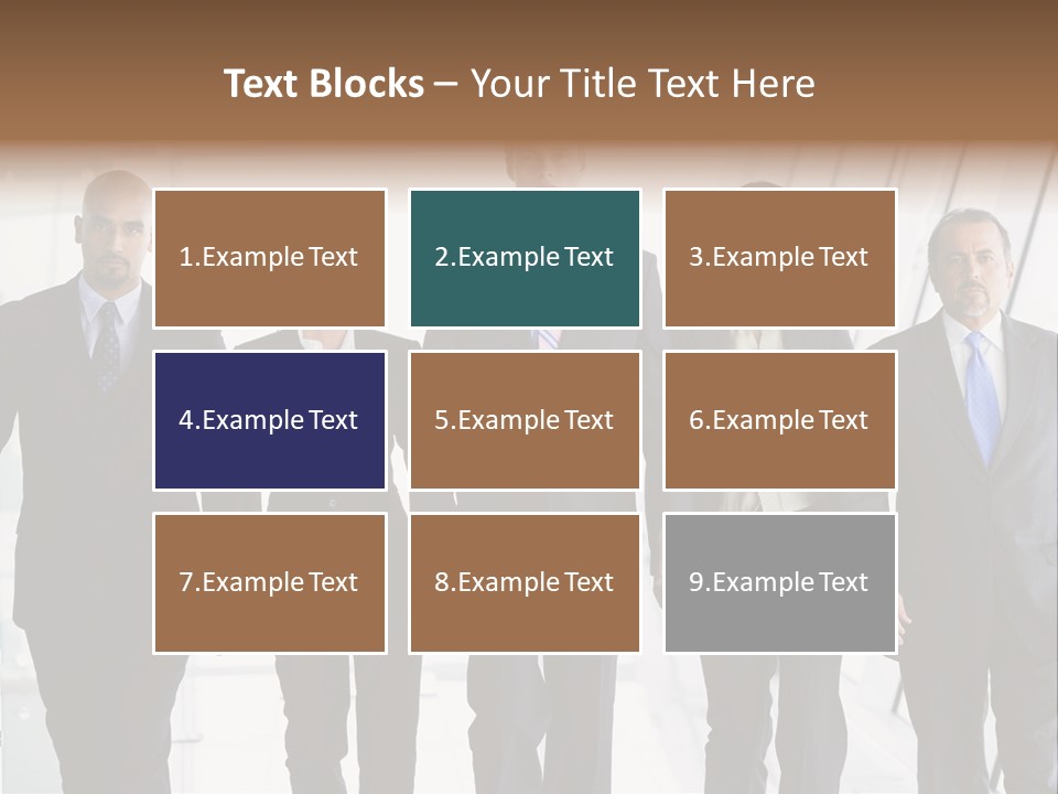 A Group Of Business People Standing In A Line PowerPoint Template