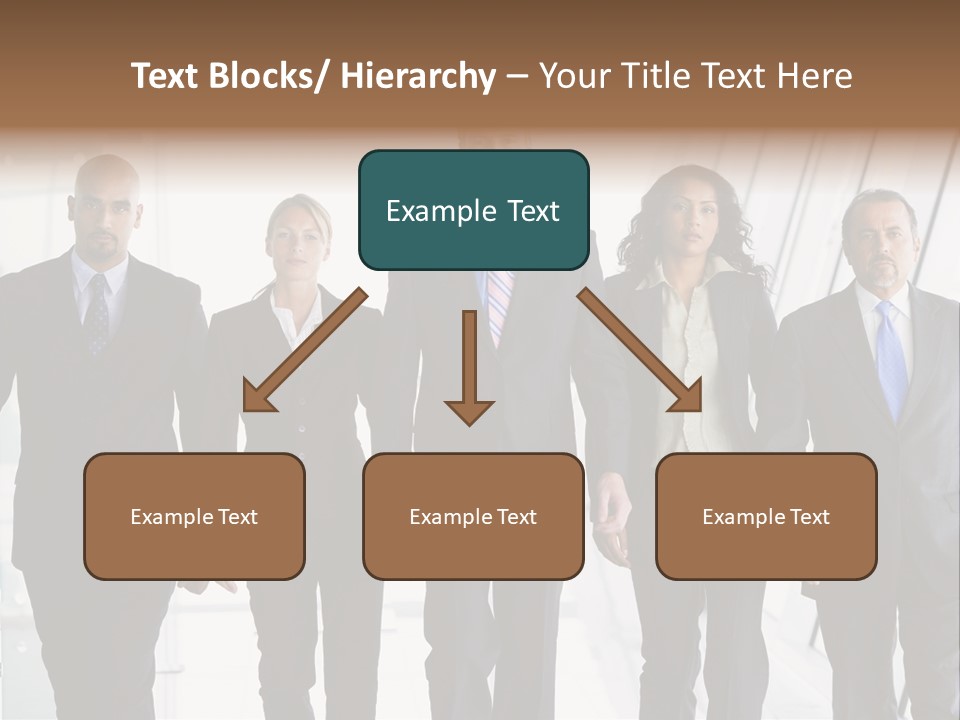 A Group Of Business People Standing In A Line PowerPoint Template