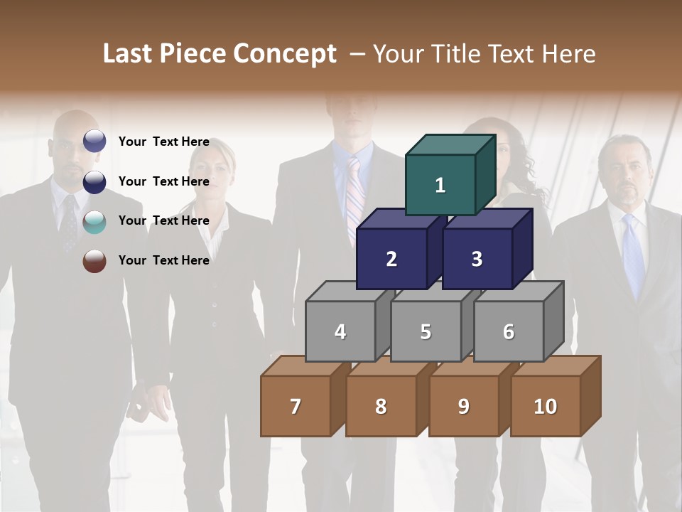 A Group Of Business People Standing In A Line PowerPoint Template