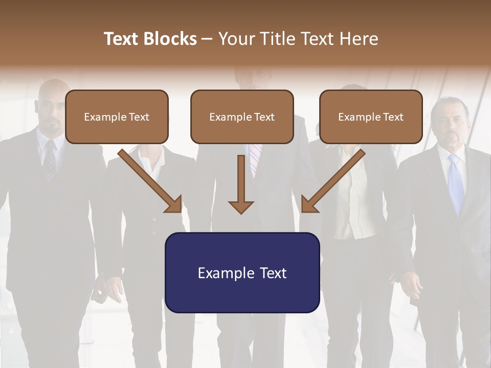 A Group Of Business People Standing In A Line PowerPoint Template