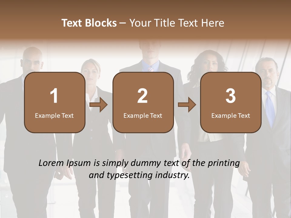 A Group Of Business People Standing In A Line PowerPoint Template