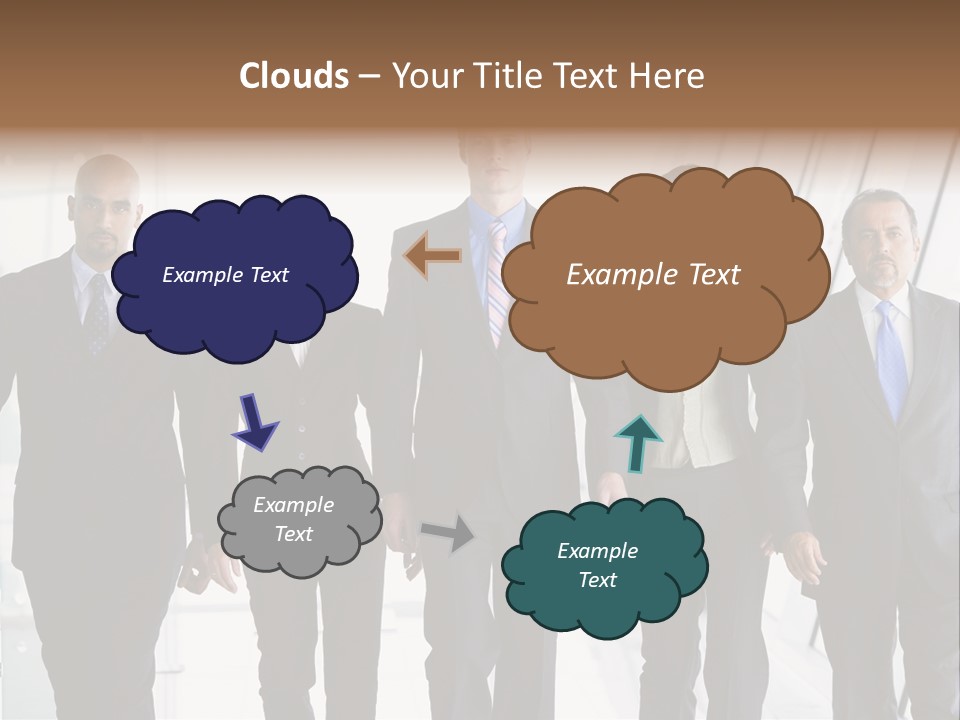 A Group Of Business People Standing In A Line PowerPoint Template