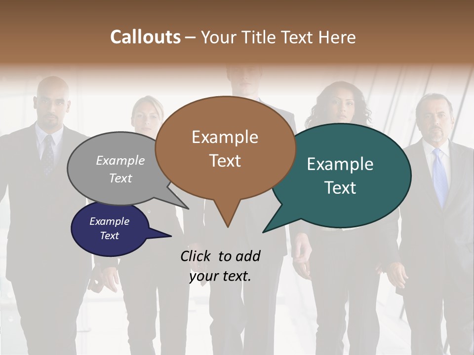 A Group Of Business People Standing In A Line PowerPoint Template