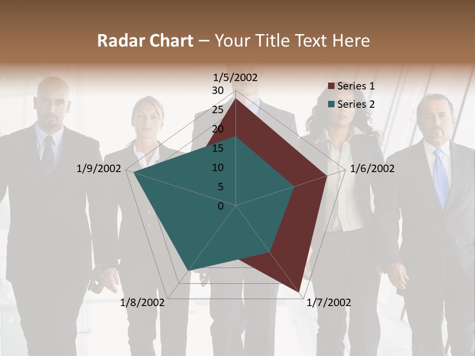 A Group Of Business People Standing In A Line PowerPoint Template