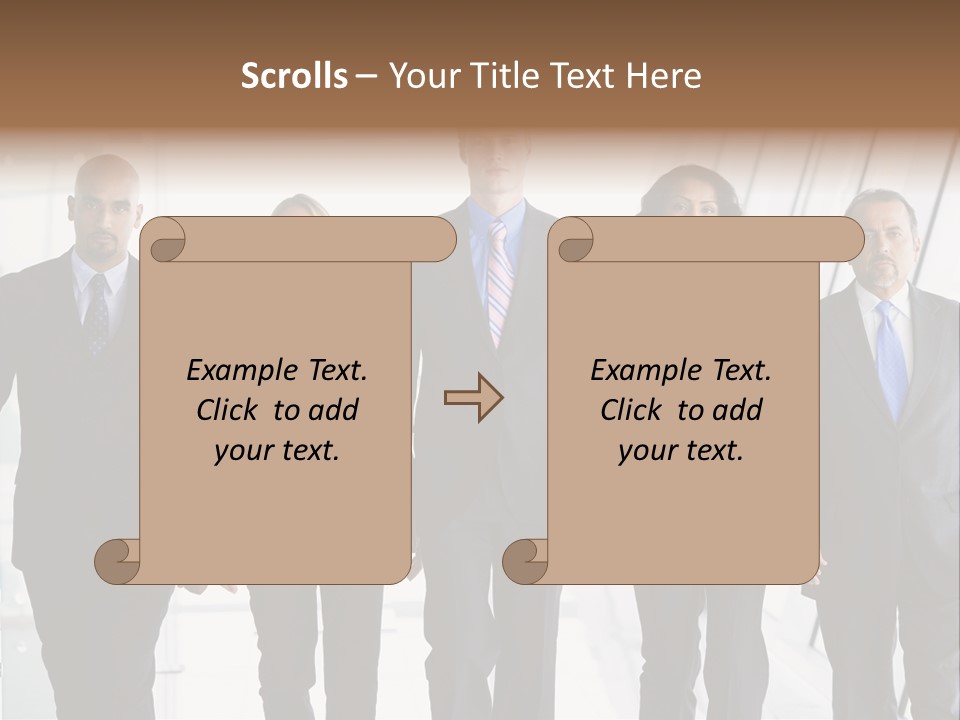 A Group Of Business People Standing In A Line PowerPoint Template