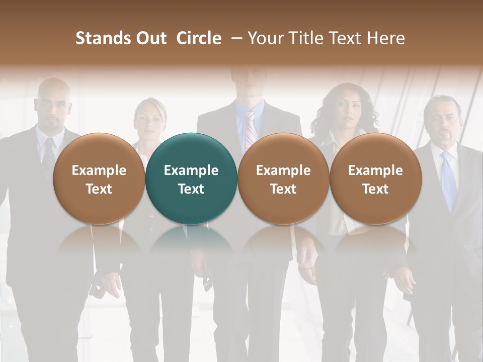 A Group Of Business People Standing In A Line PowerPoint Template
