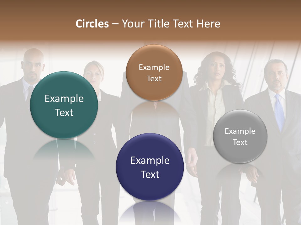 A Group Of Business People Standing In A Line PowerPoint Template