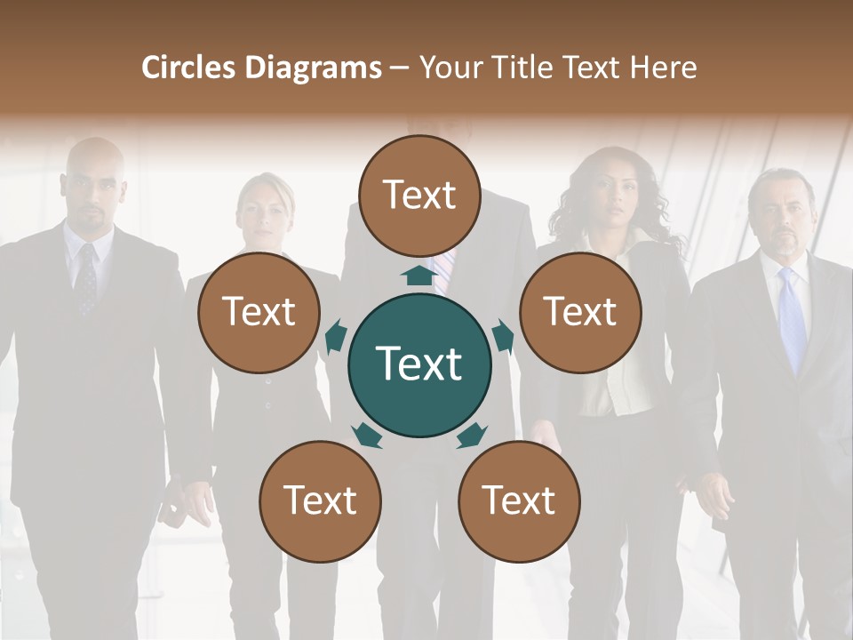 A Group Of Business People Standing In A Line PowerPoint Template