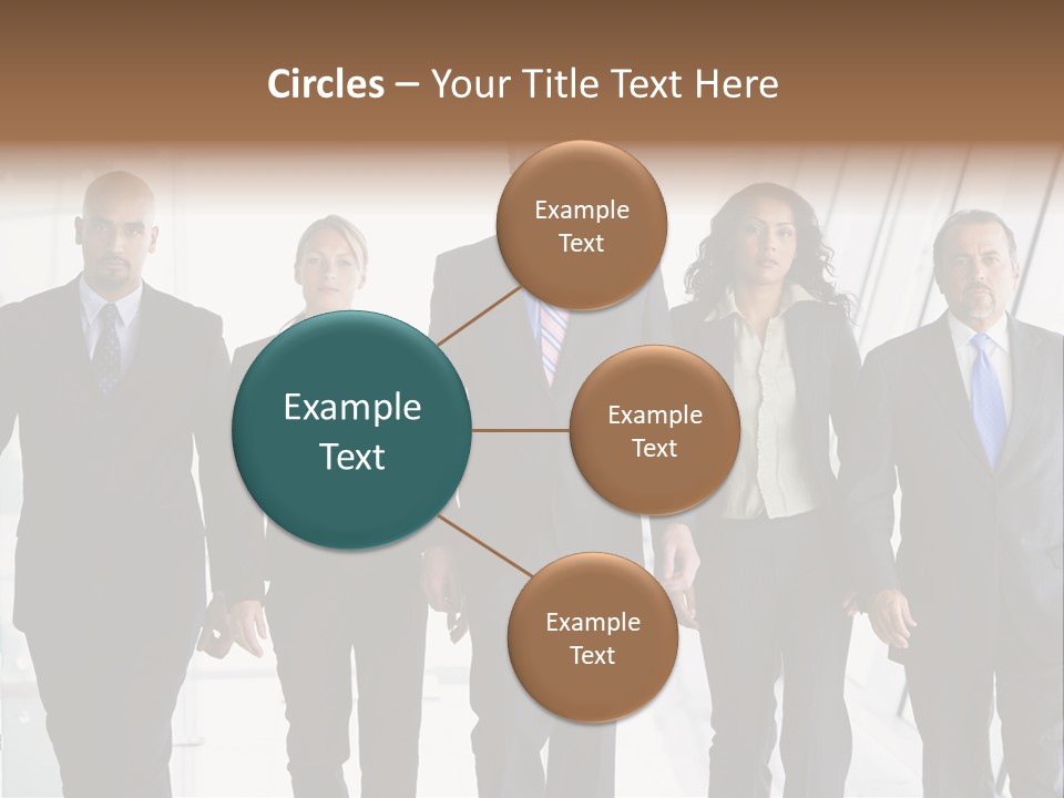 A Group Of Business People Standing In A Line PowerPoint Template