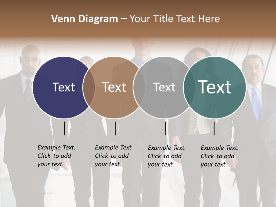 A Group Of Business People Standing In A Line PowerPoint Template