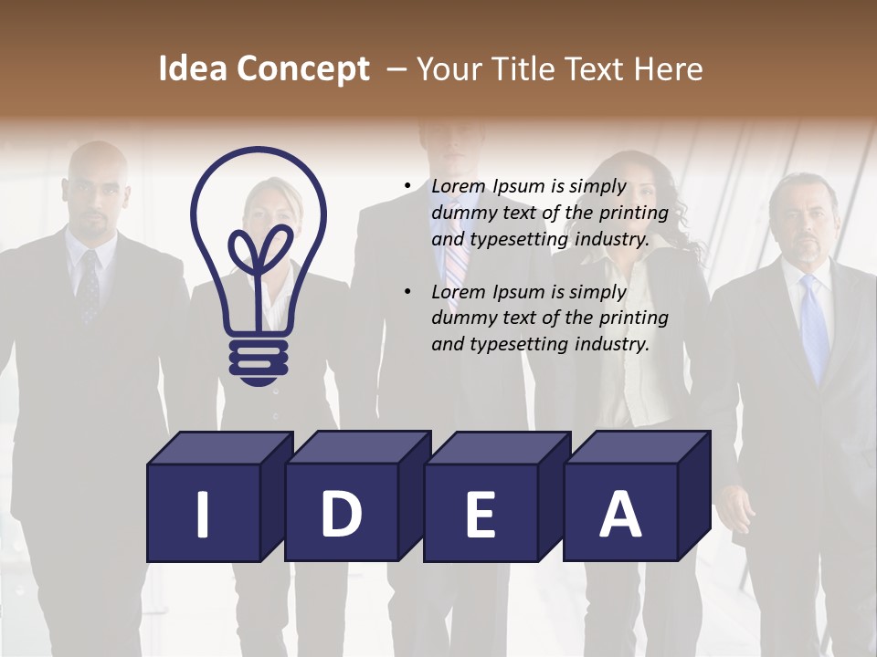 A Group Of Business People Standing In A Line PowerPoint Template