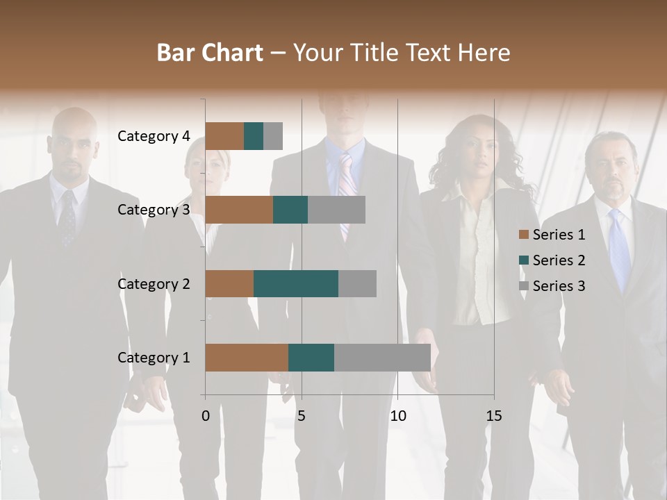 A Group Of Business People Standing In A Line PowerPoint Template