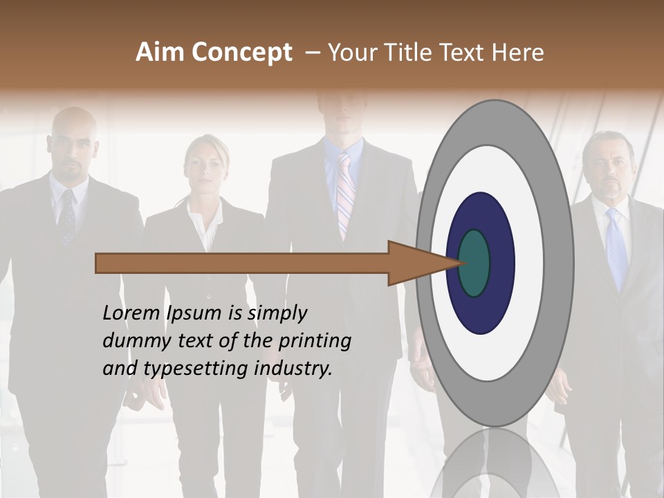 A Group Of Business People Standing In A Line PowerPoint Template