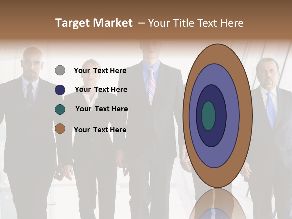 A Group Of Business People Standing In A Line PowerPoint Template