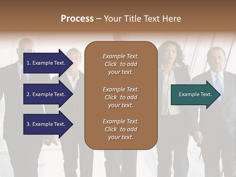 A Group Of Business People Standing In A Line PowerPoint Template