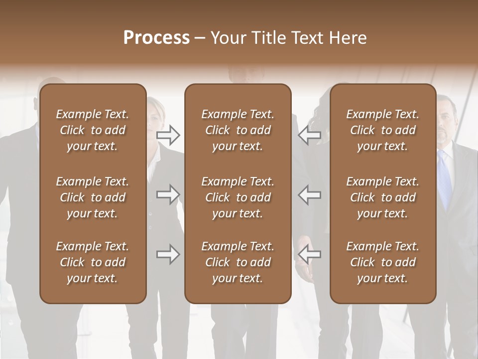 A Group Of Business People Standing In A Line PowerPoint Template