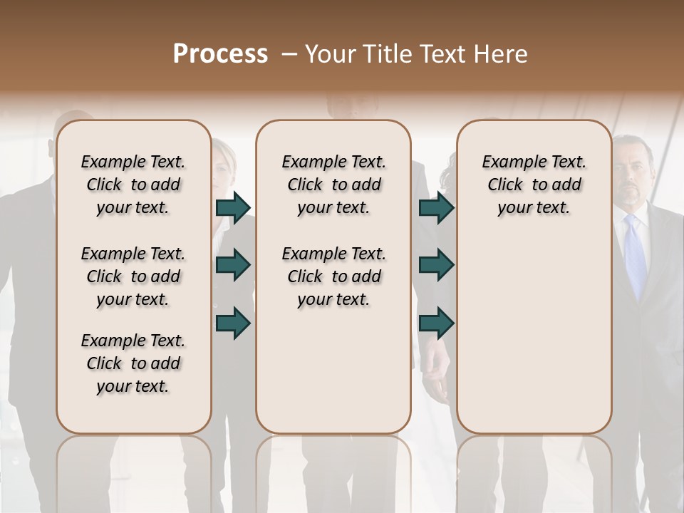 A Group Of Business People Standing In A Line PowerPoint Template