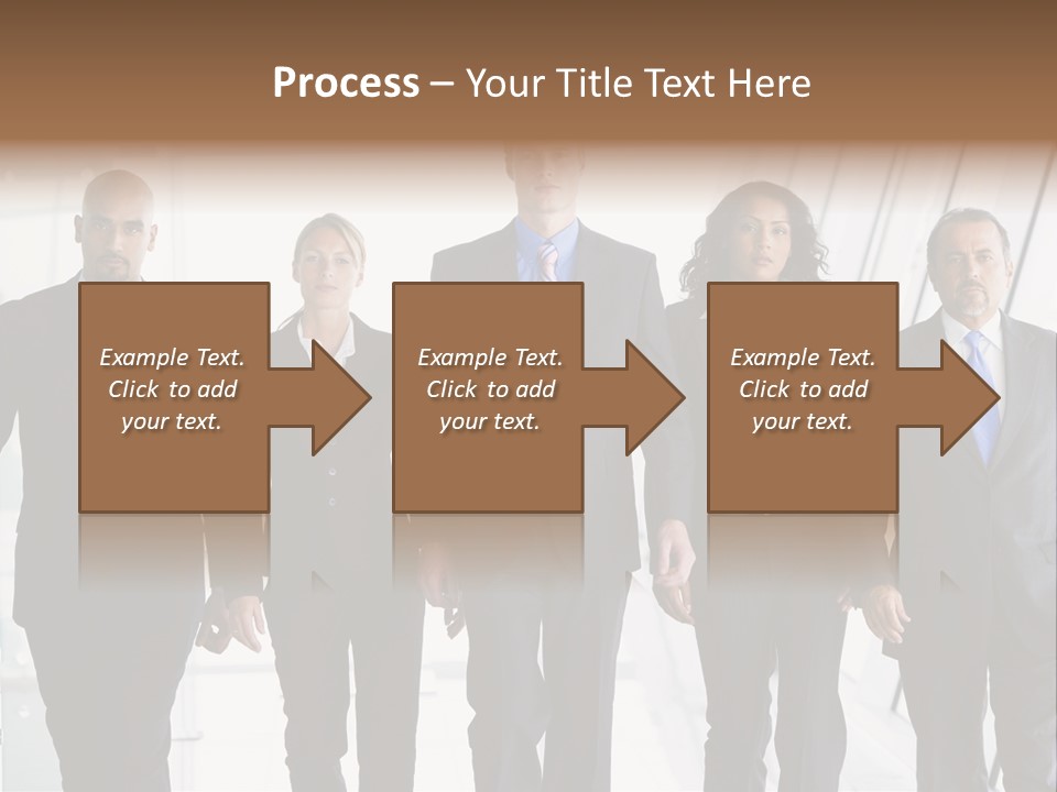 A Group Of Business People Standing In A Line PowerPoint Template