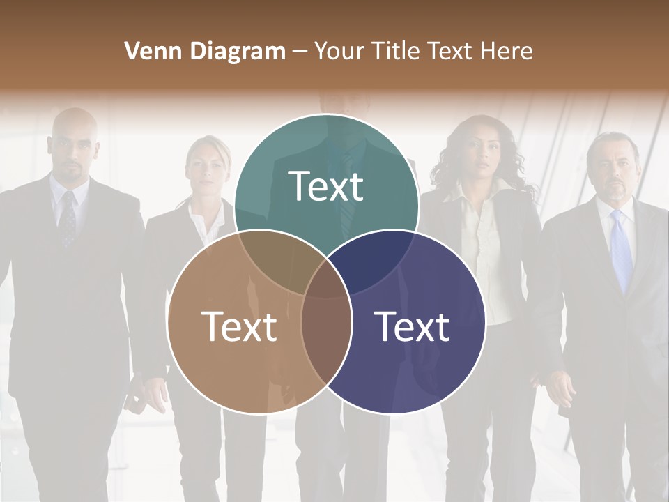 A Group Of Business People Standing In A Line PowerPoint Template