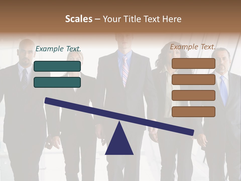 A Group Of Business People Standing In A Line PowerPoint Template
