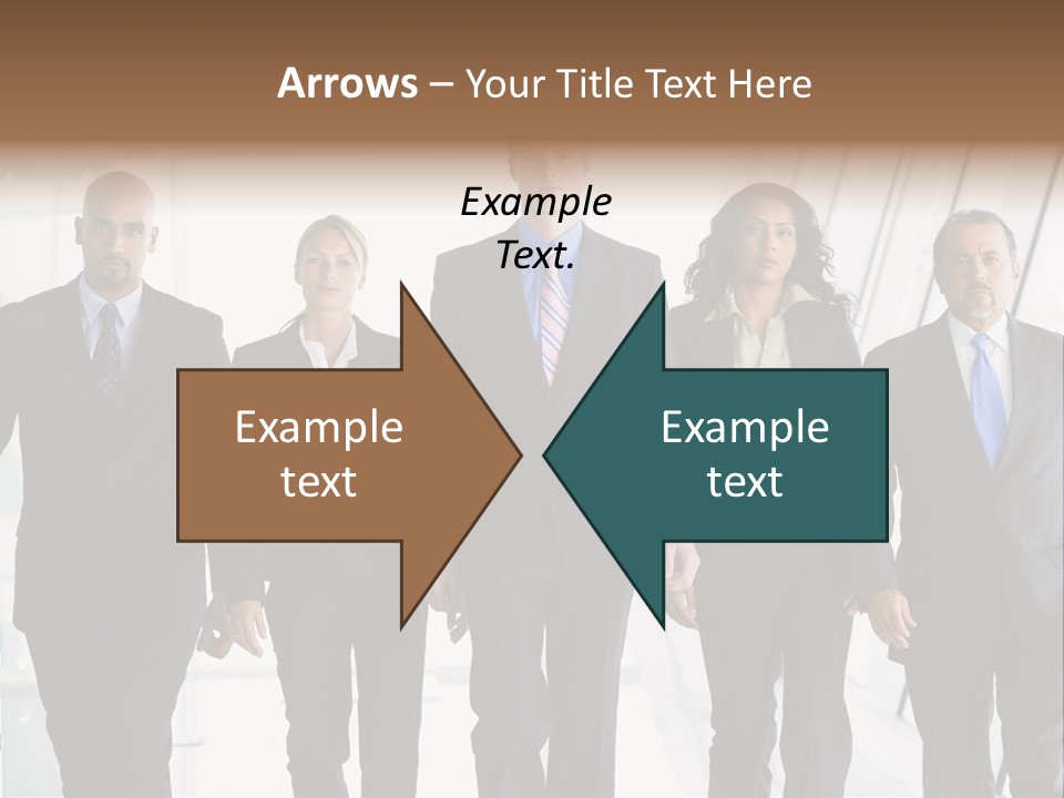 A Group Of Business People Standing In A Line PowerPoint Template