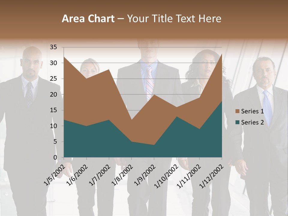 A Group Of Business People Standing In A Line PowerPoint Template