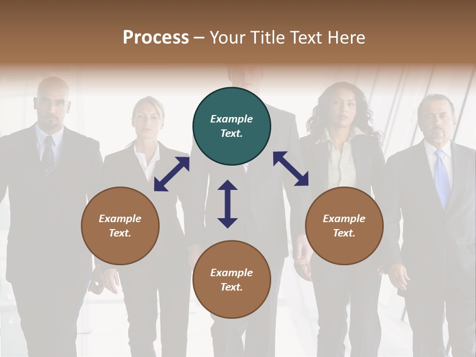 A Group Of Business People Standing In A Line PowerPoint Template